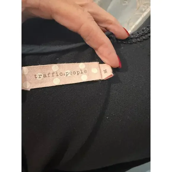 Traffic People Black Sleeveless Dress Red Floral embroidered Midi Fit& Flare M - Picture 5 of 5